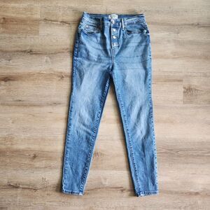 Denizen Levis Ultra High Rise Ankle Jegging Button Fly Stretch Blue Jeans 9 W29